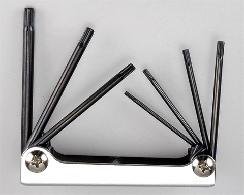 折疊式梅花鑽孔扳手(FOLDING TAMPER TORX KEY WRENCH SET)